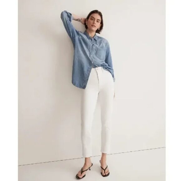 Madewell Women's Straight Leg Jeans - White - Picture 2 of 14